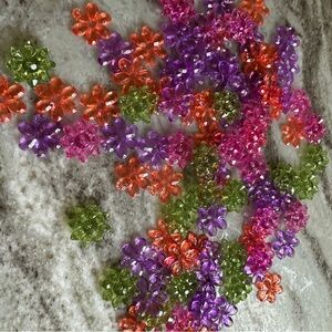 Plastic Flower Bead Vase Filler Translucent Acrylic Multicolor 84 Pieces